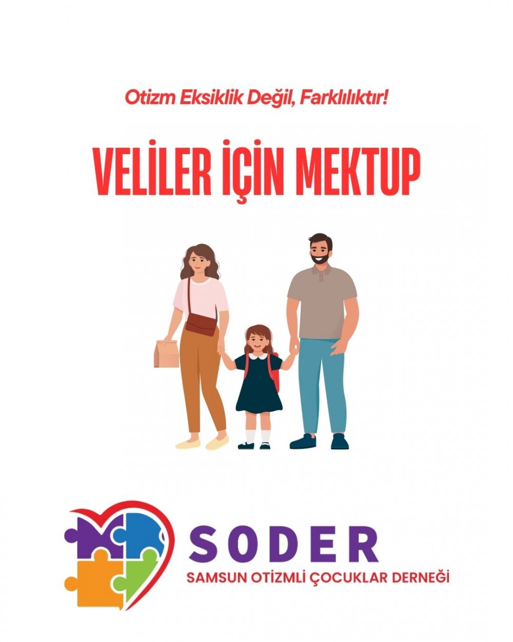 Soder - Samsun Otizmli Çocuklar Derneği - Veliler İçin Mektup